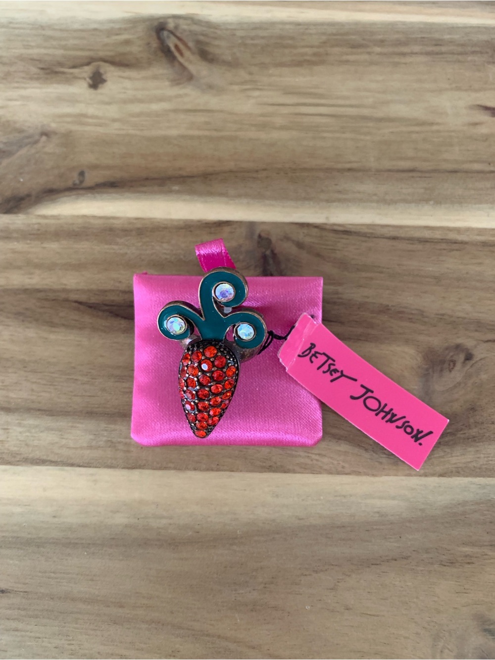 Betsey Johnson carrot ring garden vintage jewelry Size 7 NWT